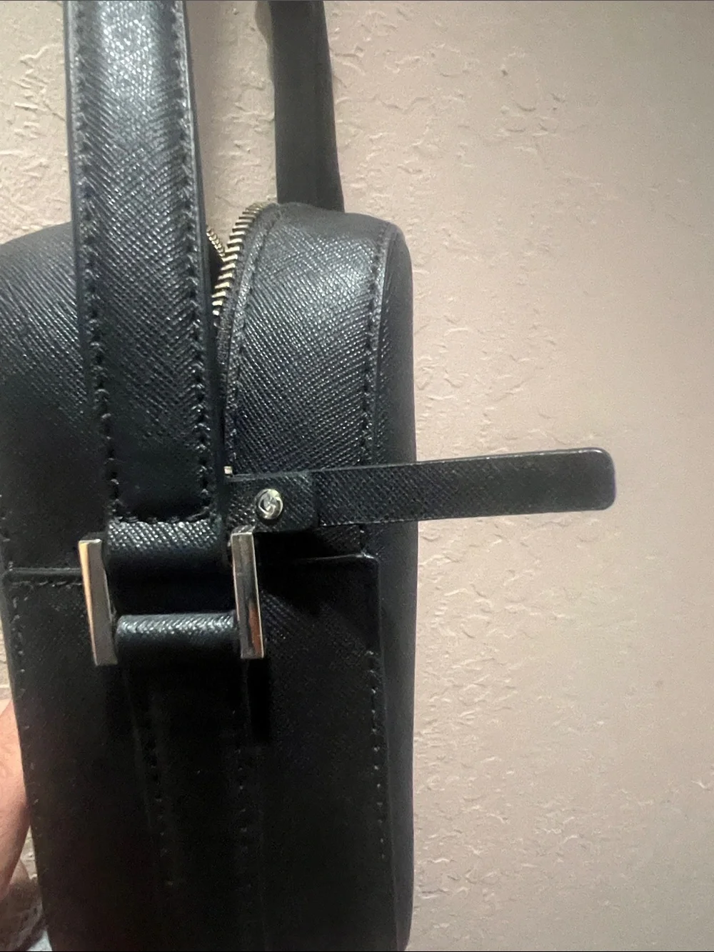kate spade black leather small crossbody camera bag